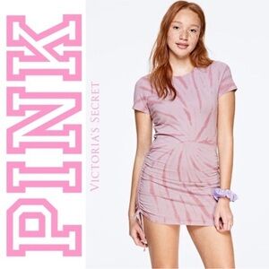 Victoria's Secret PINK Beach Terry Adjustable Ruched Side Dress Tie Dye size XS﻿